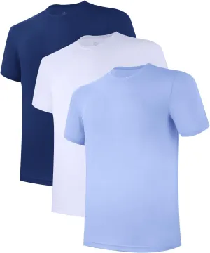 BAMBOO COOL Men's Undershirts Moisture-Wicking Tees Stretch Crew Neck Soft T-Shirts for Men,3 or 5 Pack