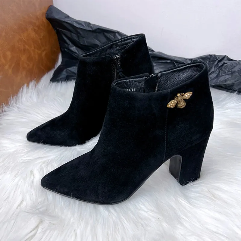 Chunky Heel Bee Daren Recommend Fashion Ankle Boots