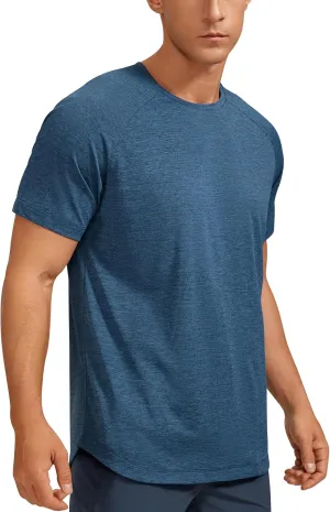 CRZ YOGA Lightweight Short Sleeve T-Shirt for Men Quick Dry Workout Running Athletic Tee Shirt Tops