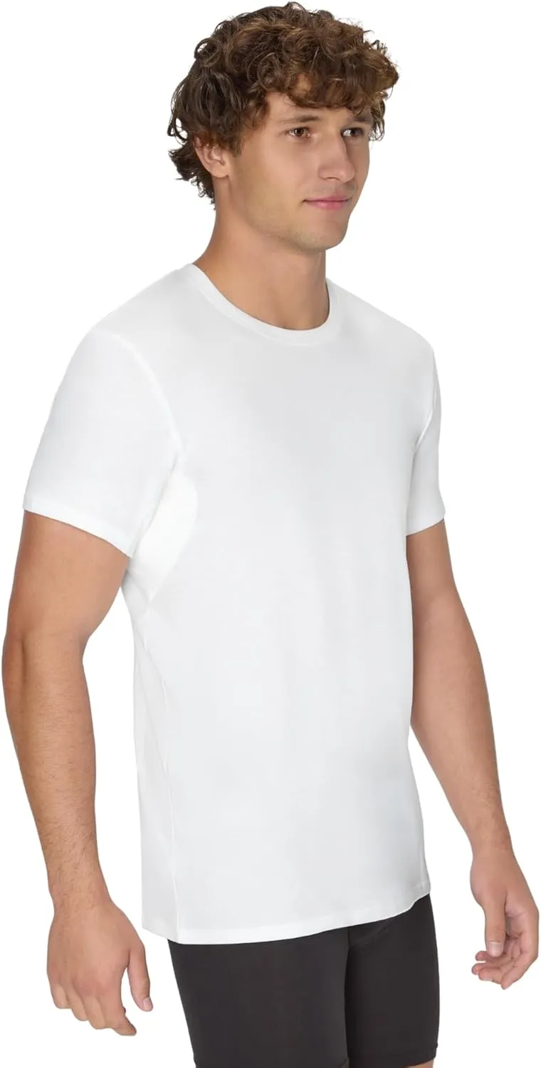 Hanes Men's Undershirt, Underarm Sweat Blocking Tee, White Crewneck T-Shirt, 3-Pack