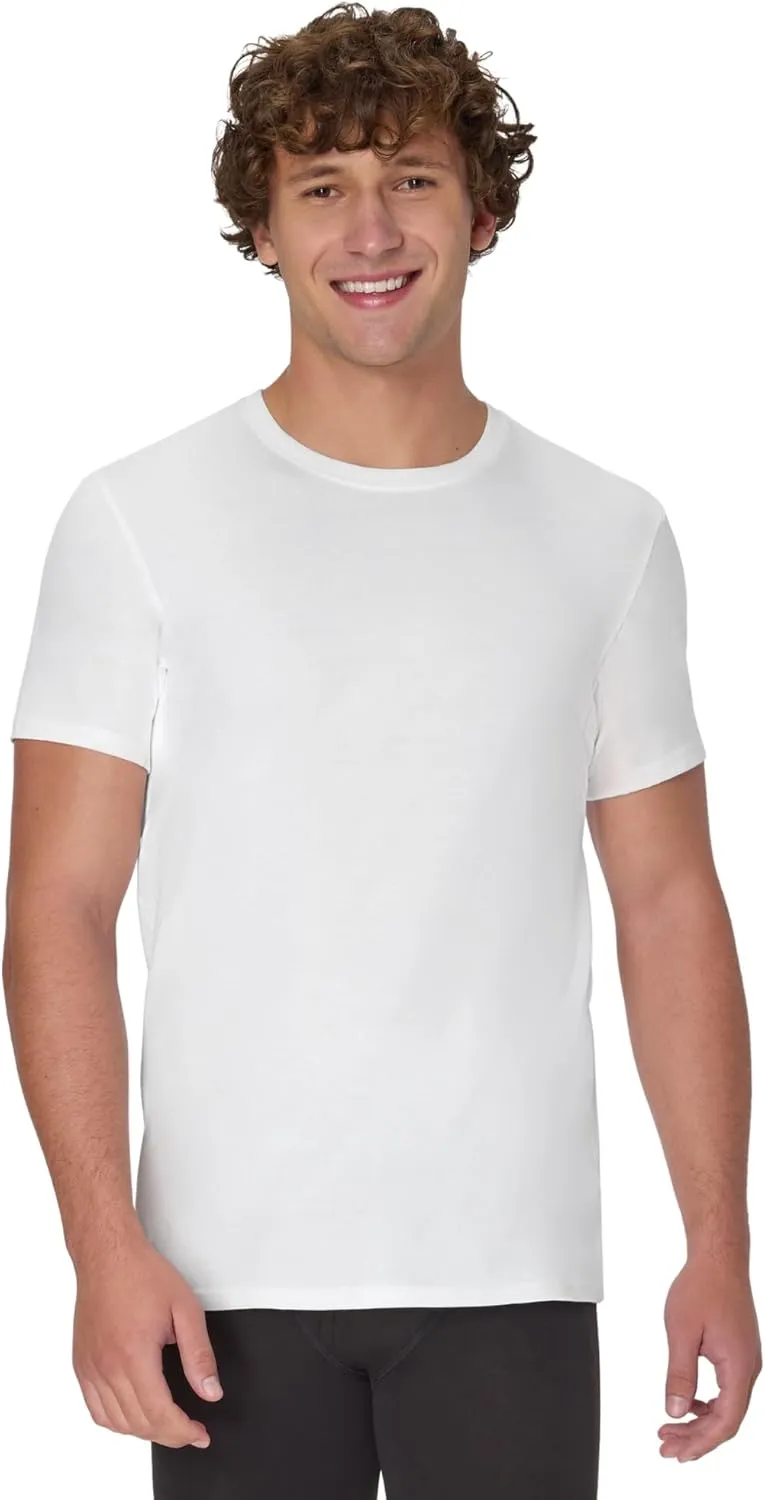 Hanes Men's Undershirt, Underarm Sweat Blocking Tee, White Crewneck T-Shirt, 3-Pack