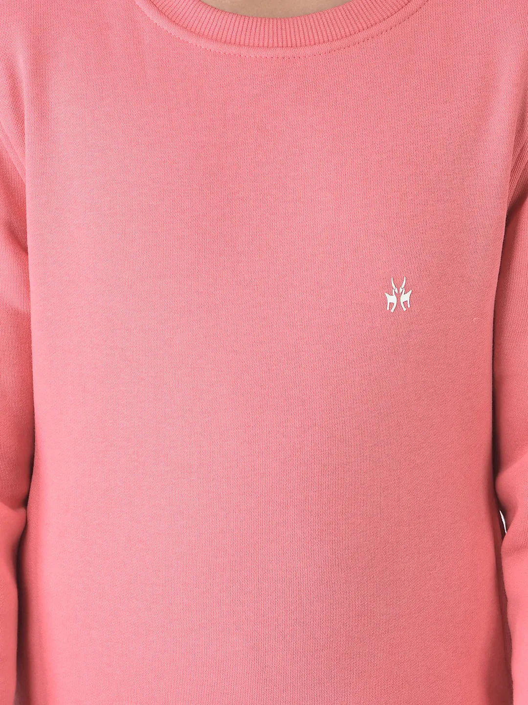 Raspberry Pink Brand-Logo Sweatshirt