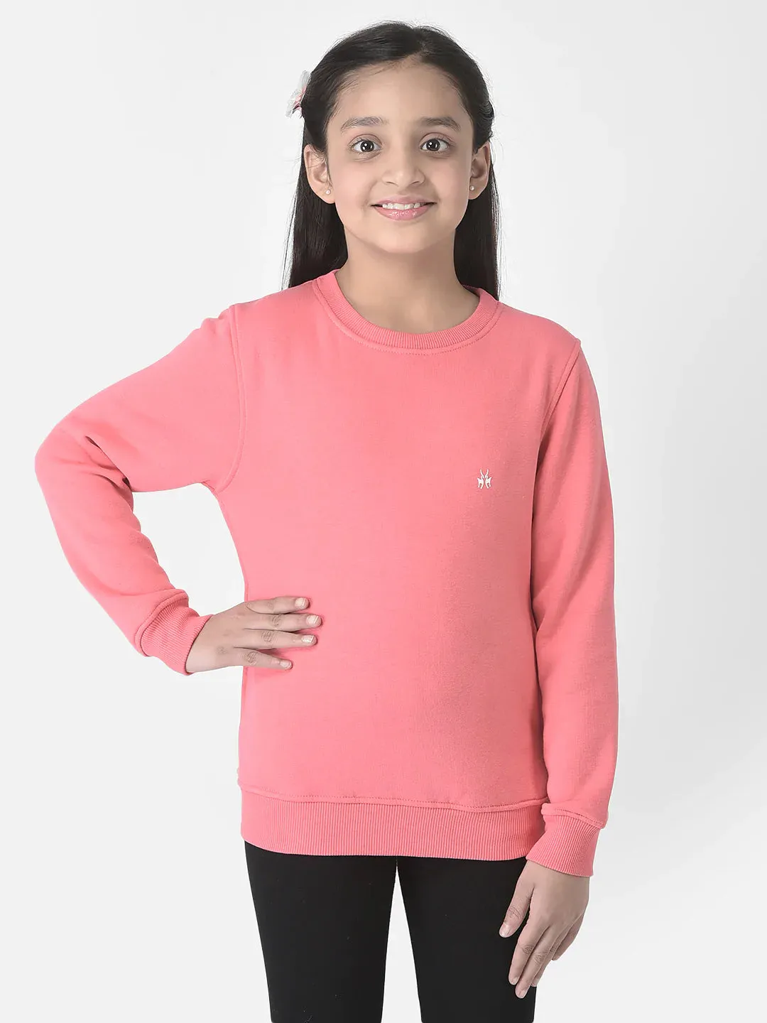 Raspberry Pink Brand-Logo Sweatshirt