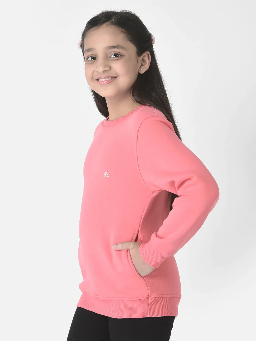 Raspberry Pink Brand-Logo Sweatshirt