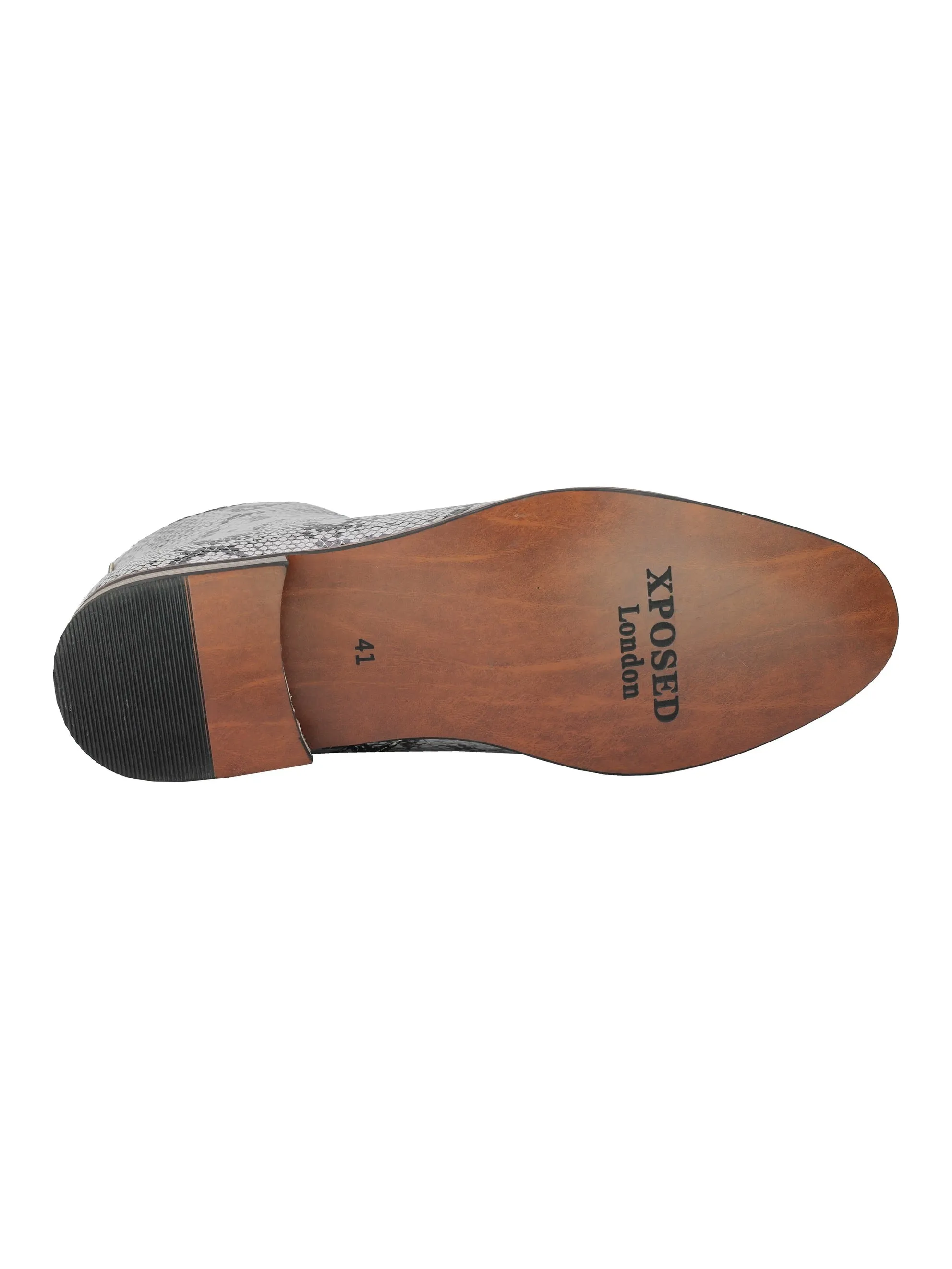 SHINY FAUX LEATHER PRINTED SHOES
