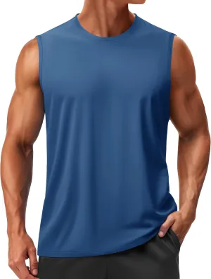 TACVASEN Men's Sleeveless Shirts Quick Dry Tank Tops for Men Sun Protection UPF 50  Athletic Gym Workout Muscle Shirts